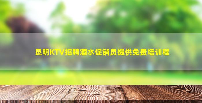 昆明KTV招聘酒水促销员提供免费培训程